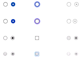 Botones de opción en Firefox 71 y Safari 13 en Mac y Chrome 79 y Edge 18 en Windows 10