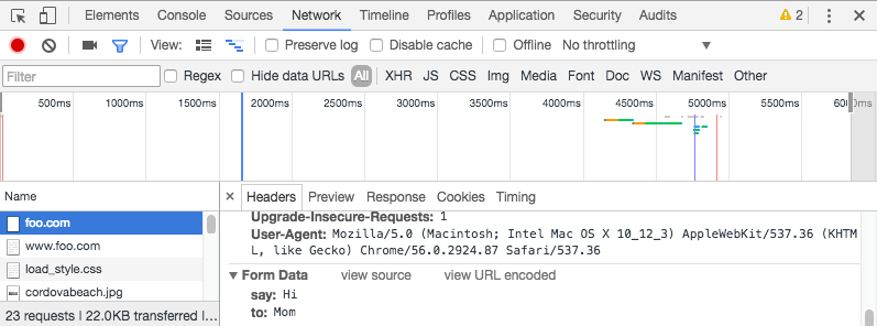 ブラウザー開発者ツールのネットワーク監視タブで HTTP リクエストとレスポンスデータを取得