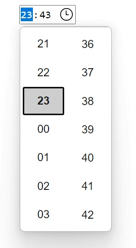 Edge の 24 時制の time input